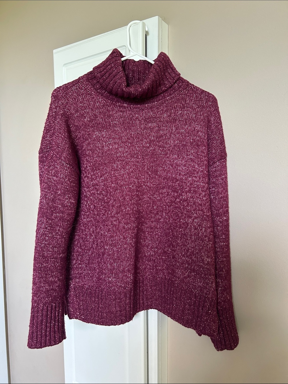 Banana Republic Maroon Knit Turtleneck Sweater